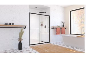 DreamLine Infinity-Z Semi-Frameless Sliding Shower Door in Satin Black