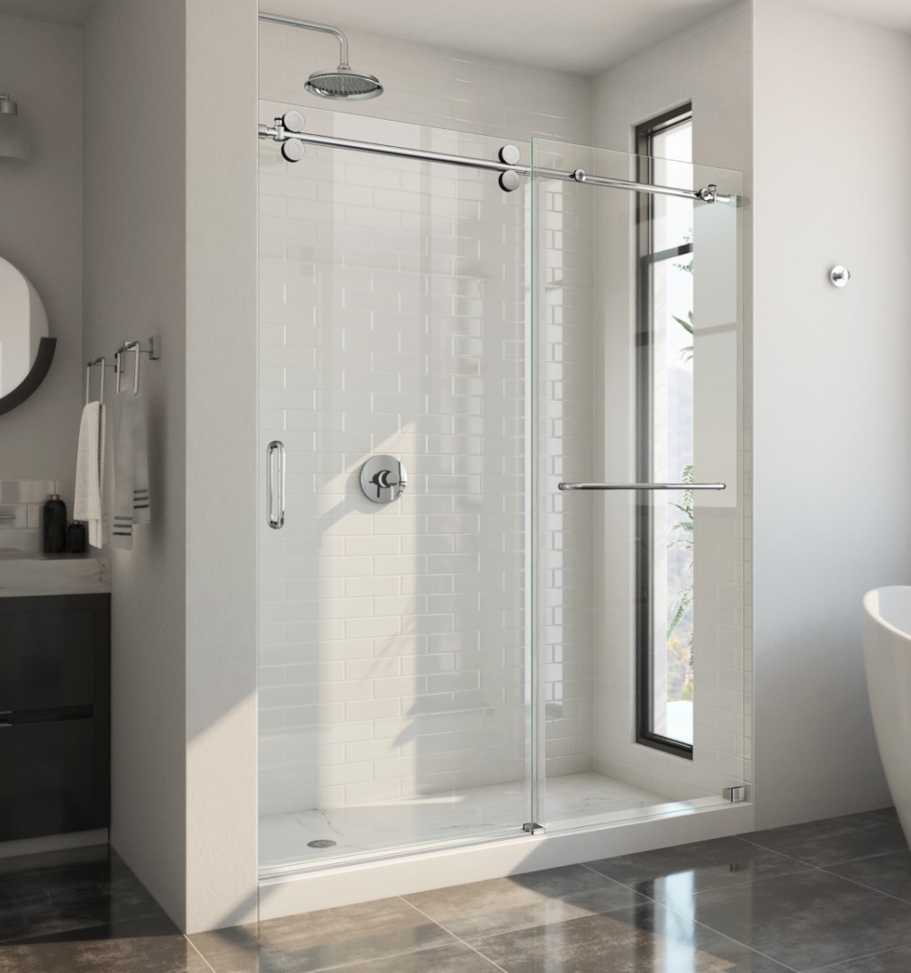 DreamLine Enigma-XO frameless sliding glass shower door